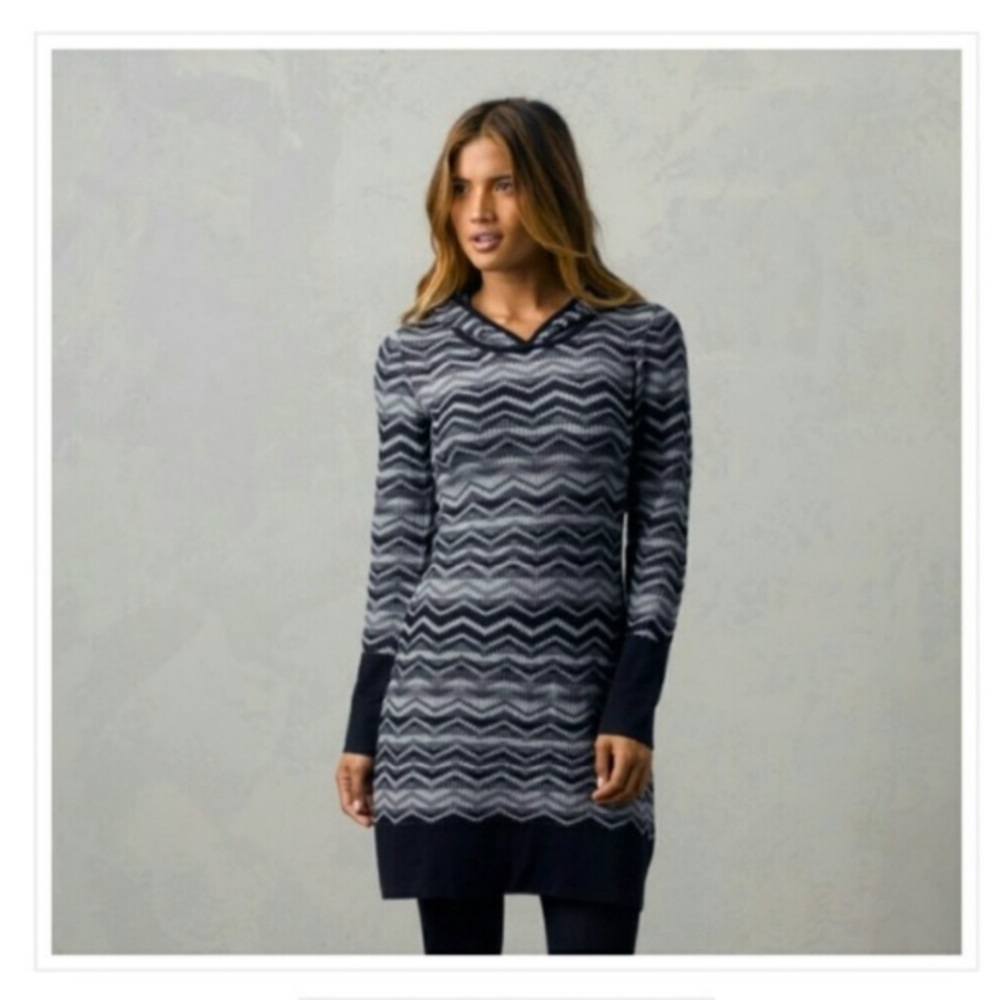 Prana Meryl Striped Hooded Sweater Dress